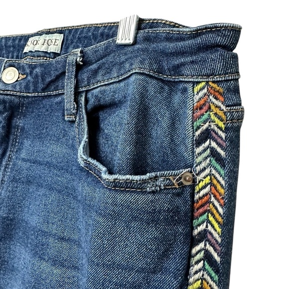 Knox Rose Women's Side Embroidered High Waist Barrel Jeans, 12 - Picture 1 of 7